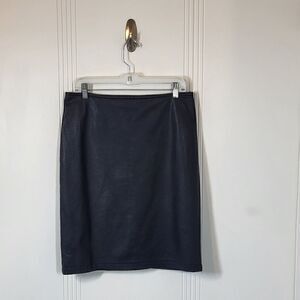 Valerie Stevens Faux Leather Black Skirt